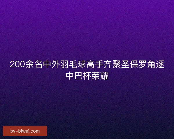 200余名中外羽毛球高手齐聚圣保罗角逐中巴杯荣耀
